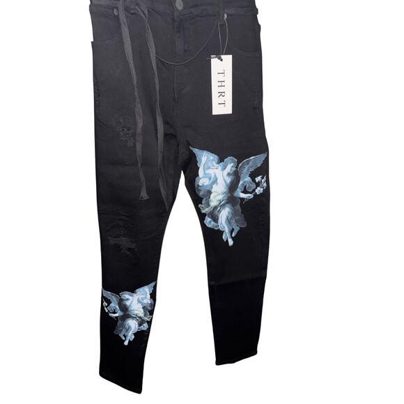 Women’s THRT Designer Jeans Size 38 with Palm Angels Print MSRP over 250 - Picture 1 of 3